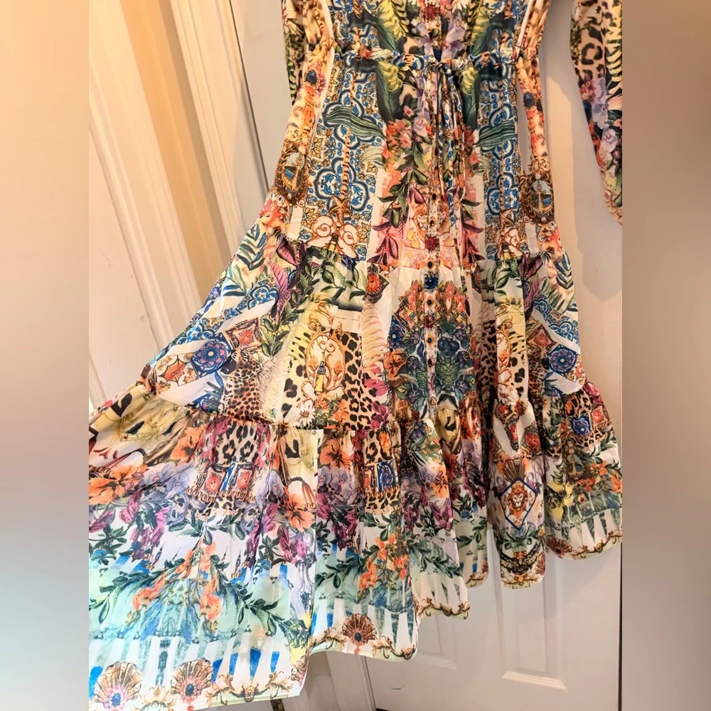 Beulah Multicolor Botanical & Animal Print Maxi Dress - Picture 4 of 8